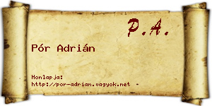 Pór Adrián névjegykártya